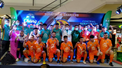 การแถลงข่าวเปิดตัวทีมฟุตซอลกุ้งสายฟ้า(สโมสรฟุตชอลสุราษฎร์ธาน ... พารามิเตอร์รูปภาพ 1