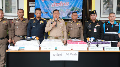 ผู้ว่าราชการจังหวัดสุราษฎร์ธานี นำทีมตำรวจ ป.ป.ส. แถลงผล &quot;ยุ ... พารามิเตอร์รูปภาพ 1