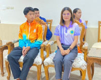 รองผู้ว่าราชการจังหวัดสุราษฎร์ธานีให้โอวาท และอวยพรนักกีฬาขอ ... พารามิเตอร์รูปภาพ 6