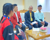 รองผู้ว่าราชการจังหวัดสุราษฎร์ธานีให้โอวาท และอวยพรนักกีฬาขอ ... พารามิเตอร์รูปภาพ 7